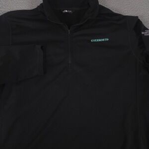 The North Face Pullover Men XXL Black Tech Fleece 1/4 Zip Evernorth Logo Outdoor